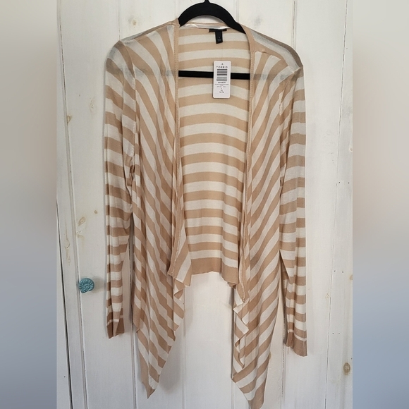 Torrid Stripe Open Front Knit Gauzy Sweater - Picture 2 of 6